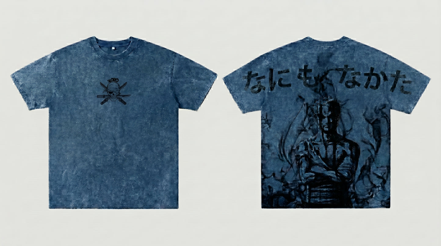 Anime T-shirt – Roronoa Zoro Print, Hög Kvalitet & Bekväm Passform