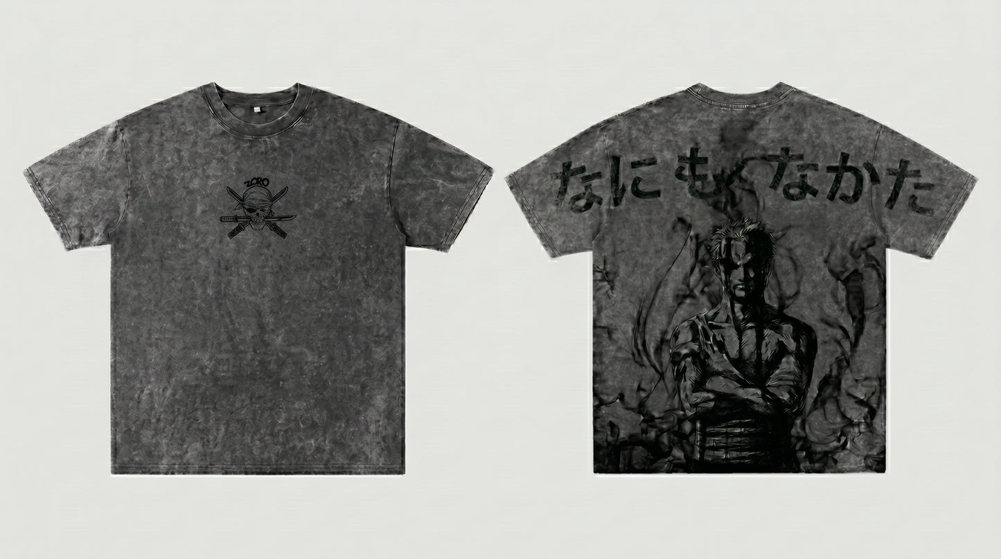 Anime T-shirt – Roronoa Zoro Print, Hög Kvalitet & Bekväm Passform