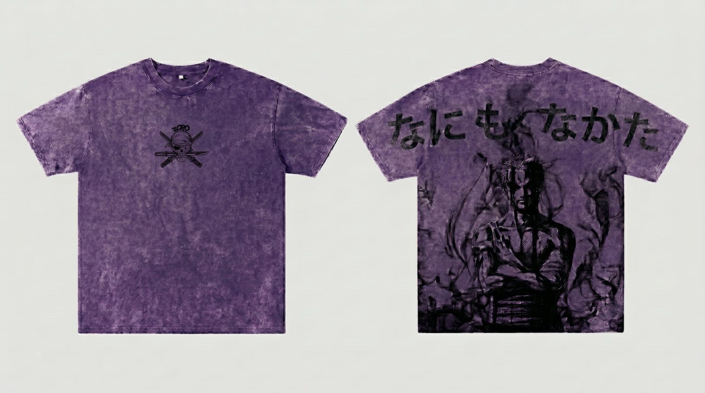 Anime T-shirt – Roronoa Zoro Print, Hög Kvalitet & Bekväm Passform