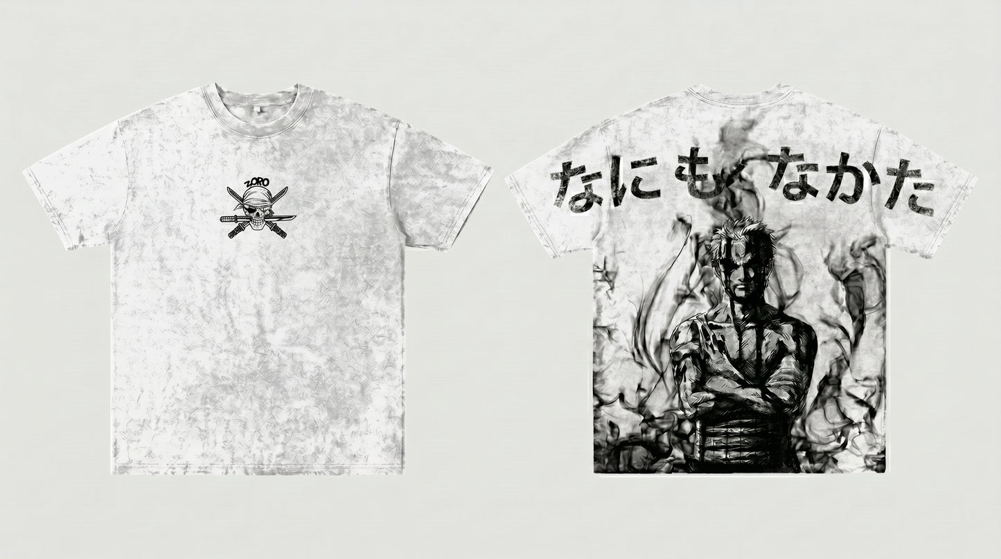 Anime T-shirt – Roronoa Zoro Print, Hög Kvalitet & Bekväm Passform